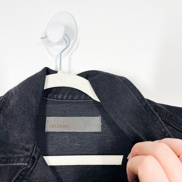 GRLFRND Womens Black Margo Denim Dress Button Distressed Stretch Dress Sz Small - Picture 10 of 11